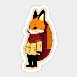 Cute Autumn Vintage Fox Sticker